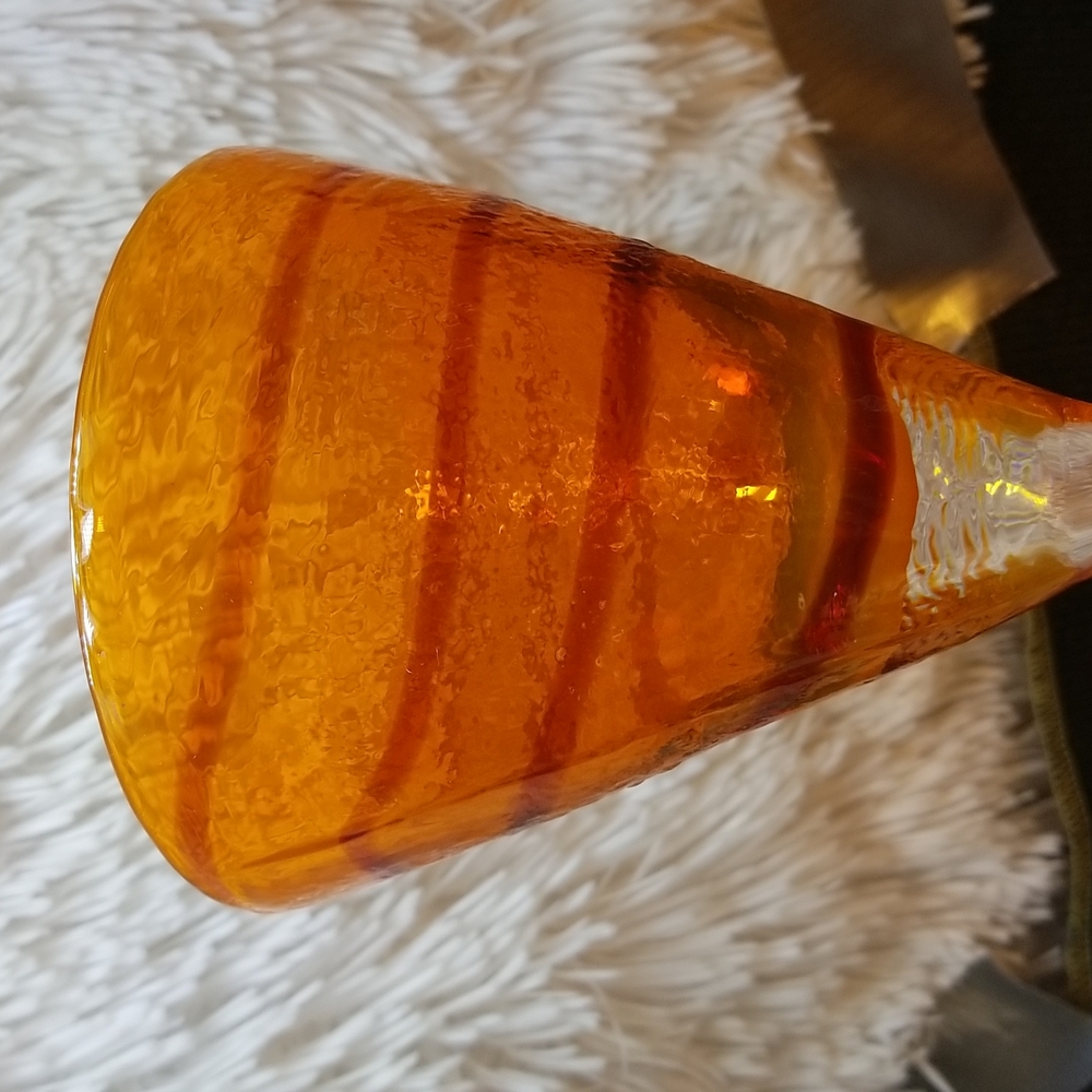 Hand Blown Red & Orange Margarita Glasses - Picture 8 of 12